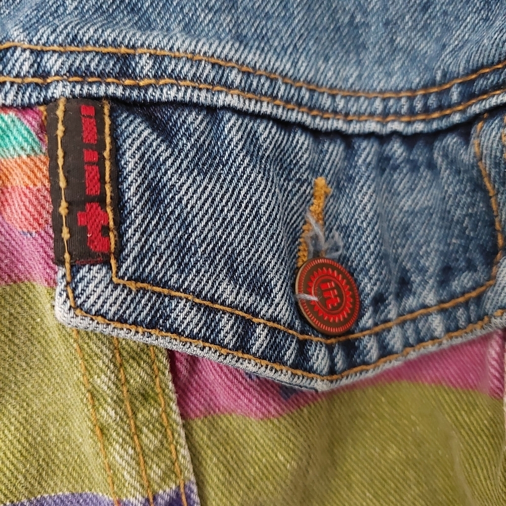 Colorful Denim Jacket with Patterned Design - Picture 5 of 7